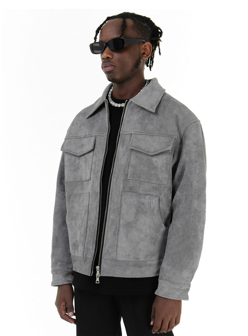 SUEDE CARGO JACKET