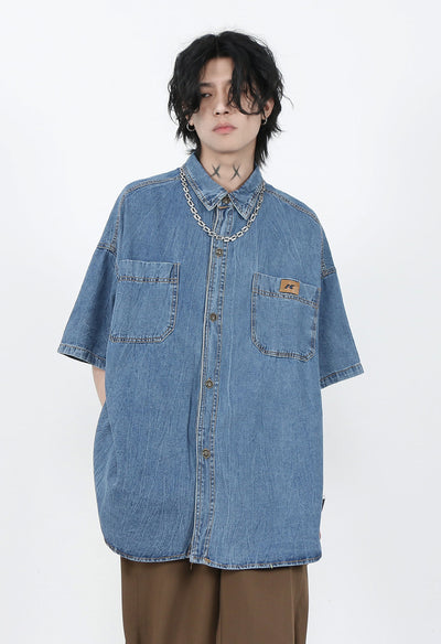 DENIM BUTTON UP