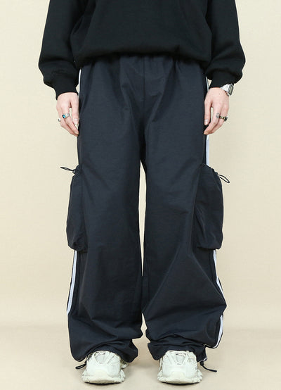 STRIPED CARGO PANTS