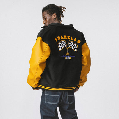 BLACK & YELLOW VARSITY JACKET