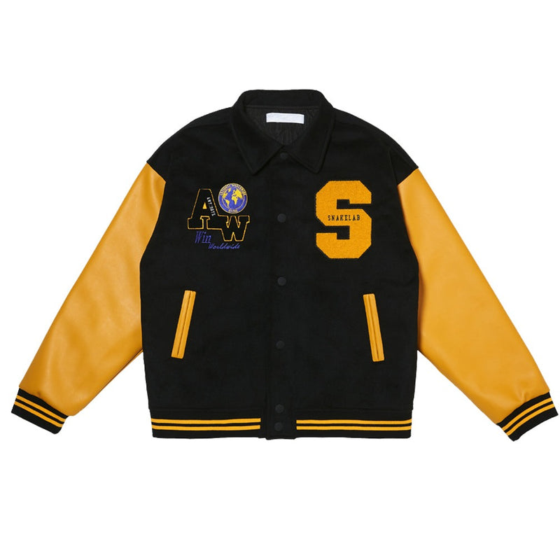 BLACK & YELLOW VARSITY JACKET