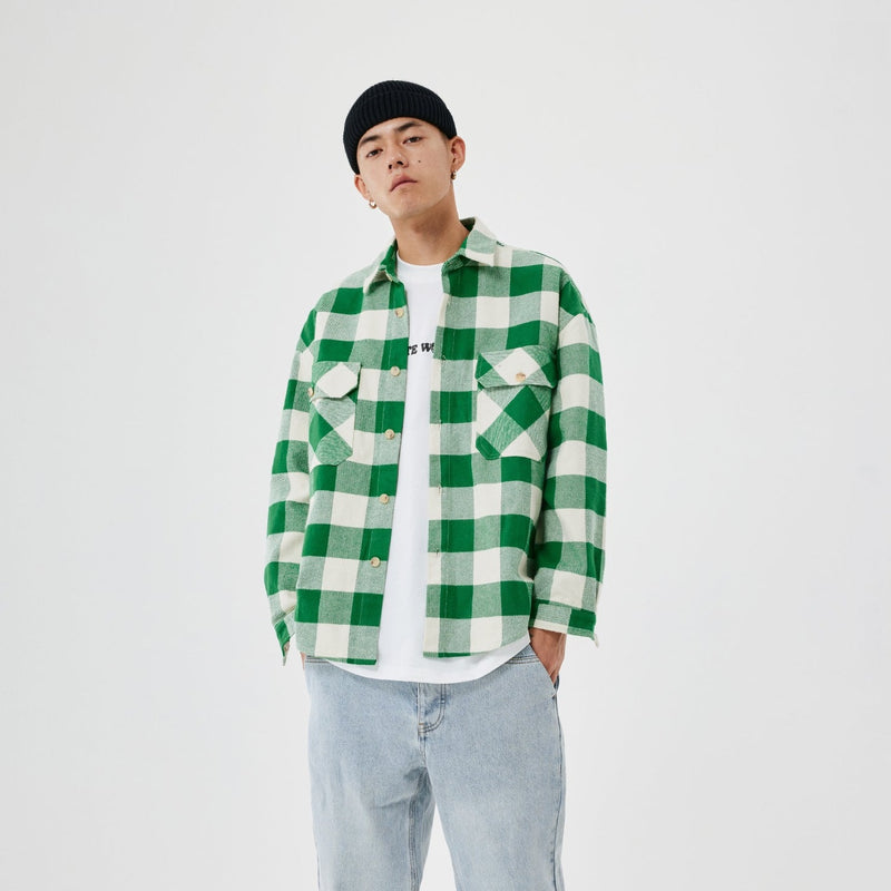 GREEN & WHITE FLANNEL