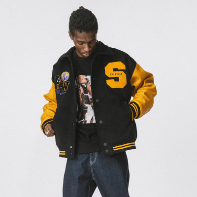 BLACK & YELLOW VARSITY JACKET